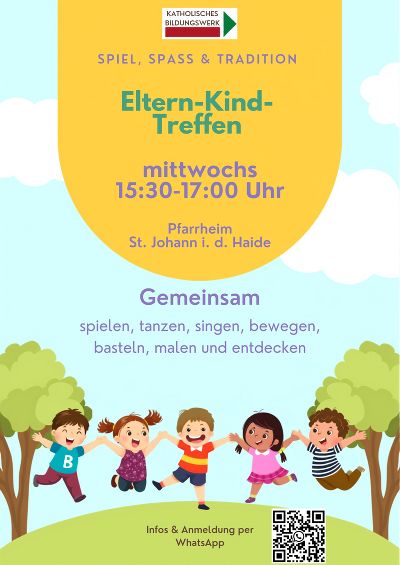 Das Bild zeigt die Info zum Eltern-Kind-Treffen.