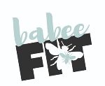 Logo von babeefit, schwarz-grau, Biene abgebildet