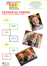 Das Bild zeigt die Titelseite des Halbjahresprogramms August-Dezember 2025.
